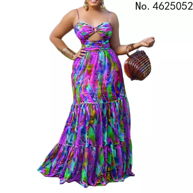 فساتين داشيكي أفريقية أنيقة للنساء ، فستان طويل بحمالات رفيعة ، ملابس نسائية تقليدية أفريقية ، فستان طويل خرافي ، الصيف