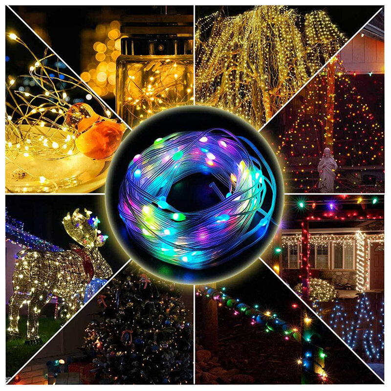 ضوء سلسلة ملونة مع جهاز التحكم عن بعد ، بسيطة ، عيد الميلاد ، مهرجان ، أضواء الزخرفية للمنزل ، غرفة نوم