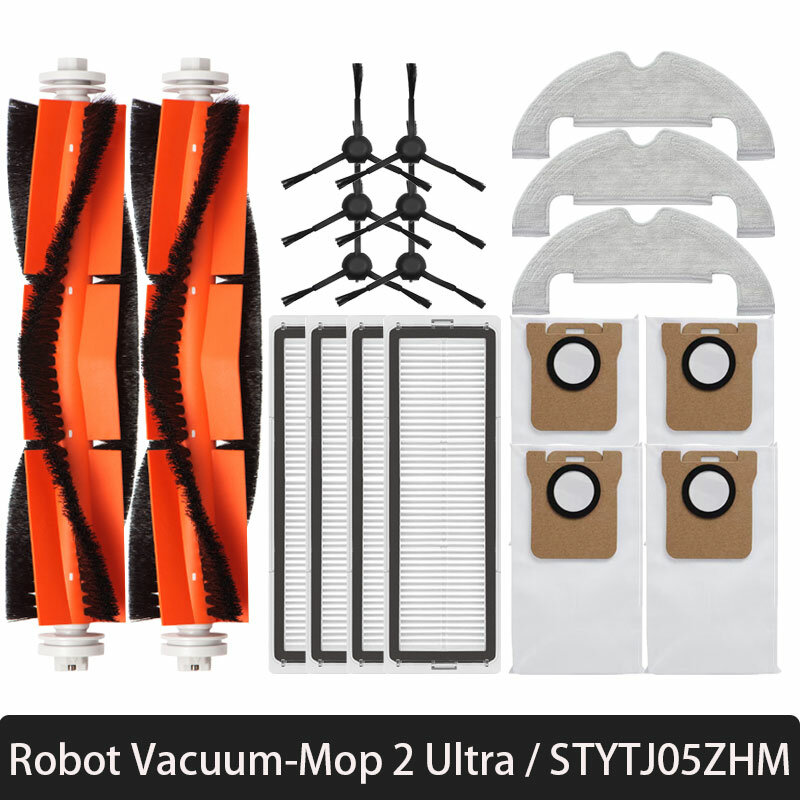 قطع غيار لـ شاومي مي روبوت مكنسة كهربائية 2 الترا ، فرشاة جانبية رئيسية ، فلتر هيبا ، ممسحة خرقة ، كيس غبار ، STYTJ05ZHM ، قطع غيار