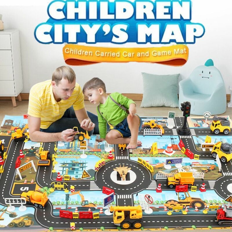 الهندسة موقف للسيارات خريطة Playmat للأطفال ، حصيرة الطريق ، لعبة تعليمية ، الحصير الكرتون للطفل الفتيان والفتيات ، ألعاب للأطفال