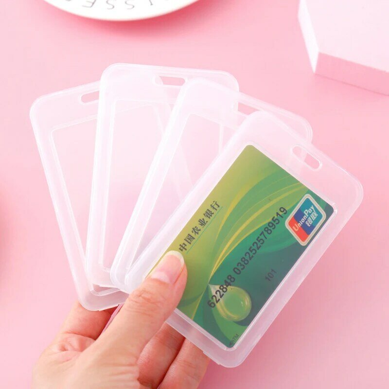 1 قطعة بسيطة شفافة البلاستيك اسم بطاقة غطاء حامل بطاقة البنك اسم بطاقة غطاء مكتب الملحقات