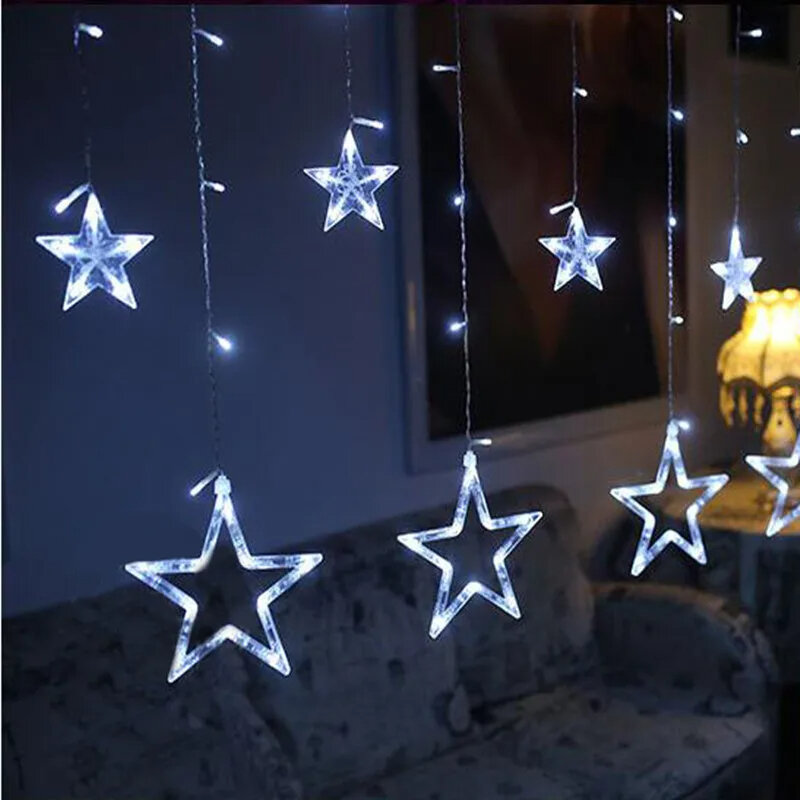 رومانسية الجنية LED الستار ستار سلسلة أضواء ، عيد الميلاد ضوء ، عطلة ، الزفاف جارلاند ، ديكور الحفلات ، التيار المتناوب 220 فولت ، 2.5 متر