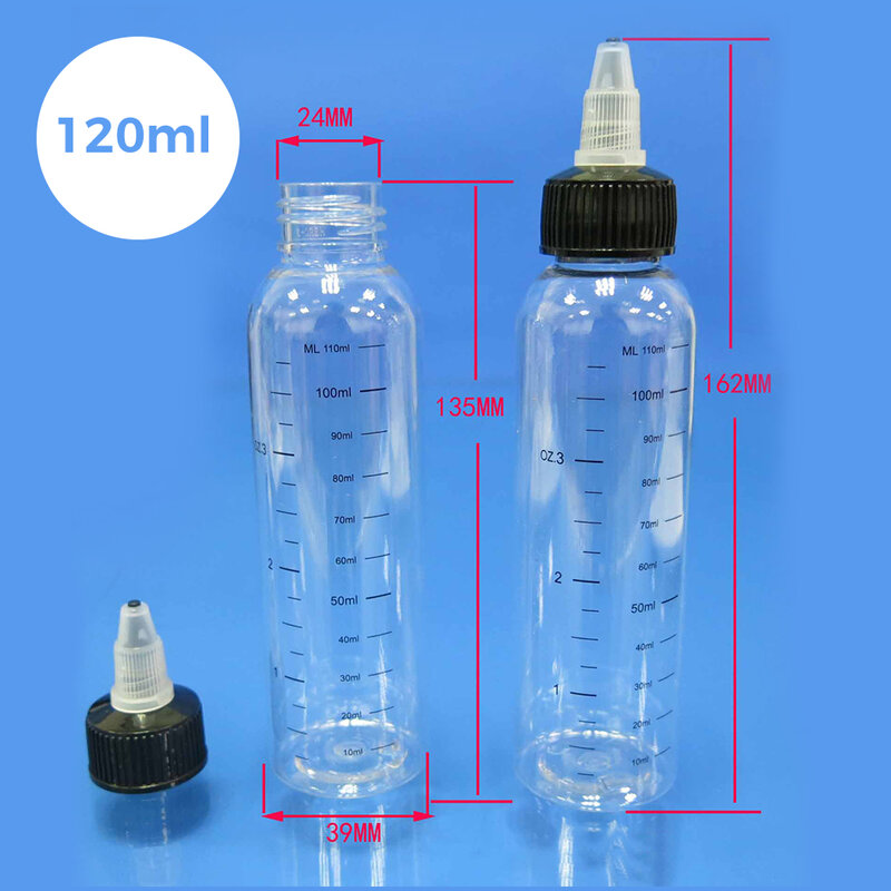 زجاجة بلاستيكية قابلة لإعادة الملء ، زجاجة بالقطارة السائلة من زيت الحيوانات الأليفة ، غطاء علوي ملتوي ، حاويات حبر الوشم ، 30 صبغة من من من من نوع 50