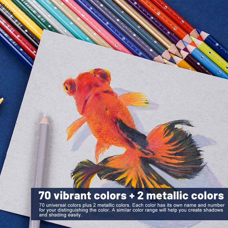 Arrtx مجموعة أقلام تلوين مع علبة تنظيم, طقم 72 قلم ملون مع صندوق إدراج عمودي للحماية، رؤوس ناعمة ممتازة بألوان مشرقة للرسم
