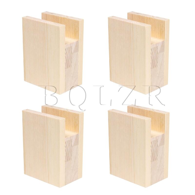 BQLZR 4 قطعة فتحة للبطاقات شبه مغلقة الخشب الناهض رافع قدم للأثاث 10x10x4cm