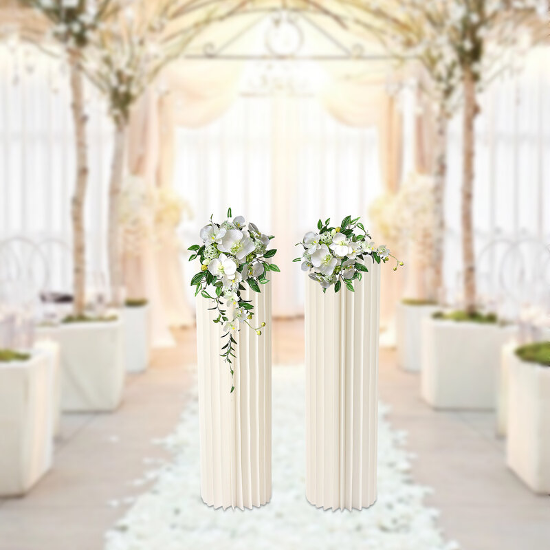 حفل زفاف زهرة الوقوف ، اسطوانة كرتون ، محور مع الألواح البلاستيكية ، الزهور الوقوف ، 2 قطعة ، 3 قطعة ، 4 قطعة