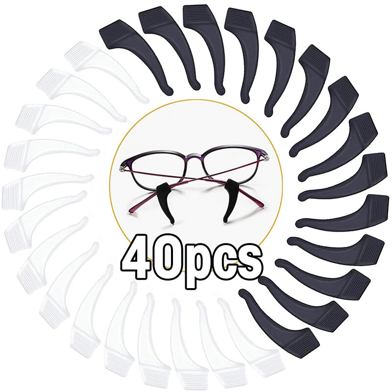 2-40 قطعة شفافة سيليكون مكافحة زلة النظارات الأذن السنانير حامل التجنيب النظارات المرنة الأذن هوك النظارات اكسسوارات