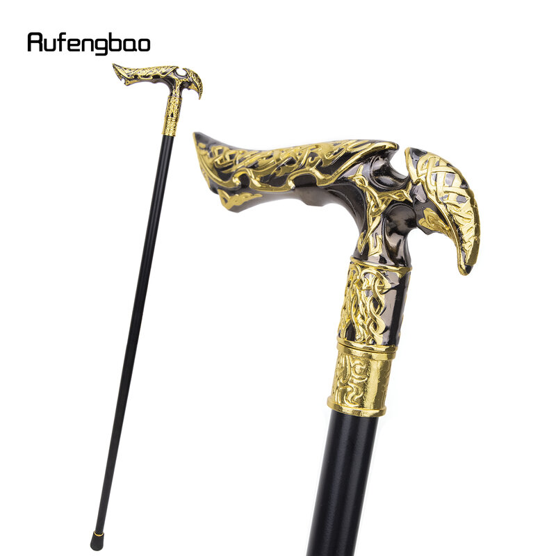 Gold Black Luxury Type Single Joint Walking Stick Decorative Cospaly Party Fashionable Walking Cane Halloween Crosier 93cm