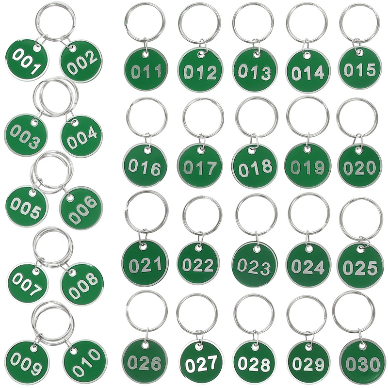 علامات أرقام مستديرة لتحديد الهوية ، علامات أرقام سلسلة المفاتيح ، 30