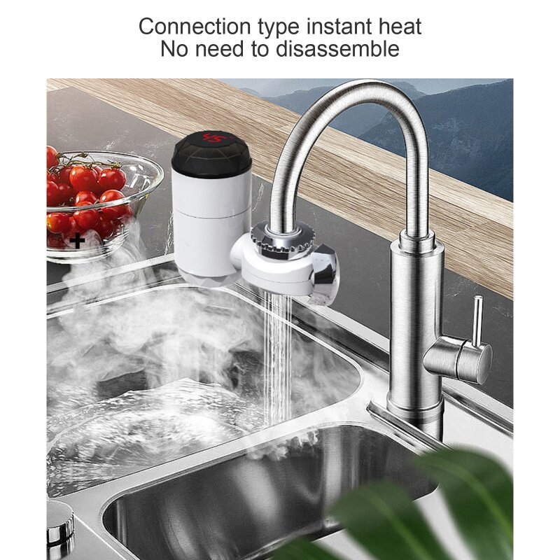 سخان مياه كهربي فوري للتدفئة السريعة المطبخ حوض للحمام صنبور