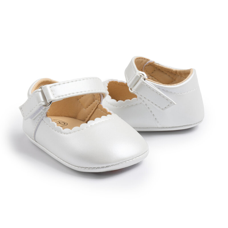 KIDSUN-عدم الانزلاق بولي Rubber المطاط وحيد أحذية للبنات ، فستان المولود الجديد ، أحذية بيضاء لأول ووكر طفل صغير ، الرقص الزفاف ، الربيع