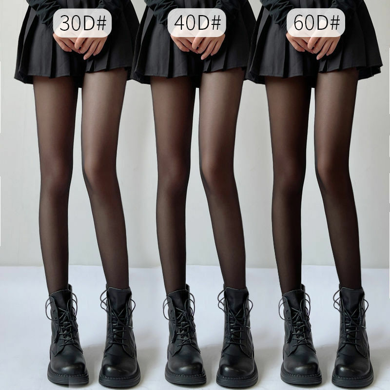 جوارب سوداء للنساء JK جوارب طويلة حريرية وسميكة 6 جوارب صيفية رقيقة للغاية مضادة للربط من الحرير والنايلون جوارب نسائية شفافة