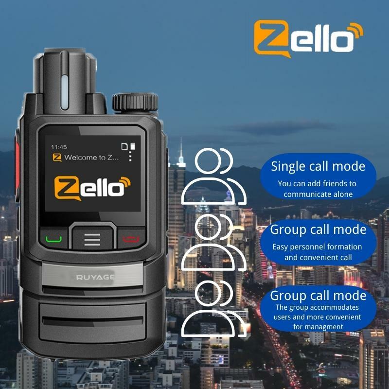 راديو 4g من Ruyage طراز ZL20 Zello مع بطاقة Sim وخاصية الواي فاي والبلوتوث طويل المدى وقوي ومزود بشبكة واي فاي وذو اتجاهين راديوي 100km