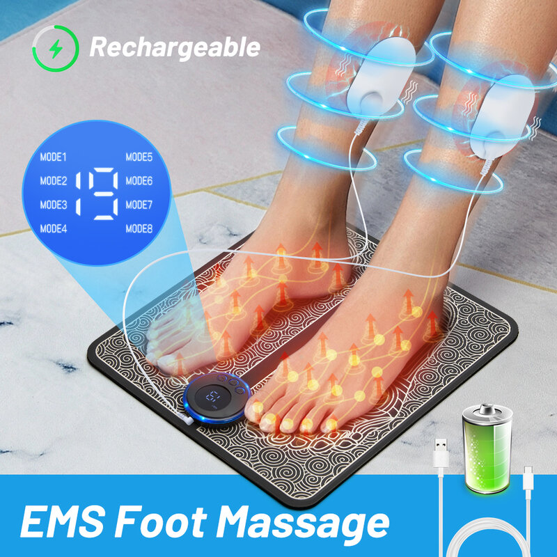 الكهربائية EMS القدم مدلك وسادة طوي تدليك حصيرة تحفيز العضلات الإغاثة الألم الاسترخاء قدم ، Suppoer دروبشيبينغ