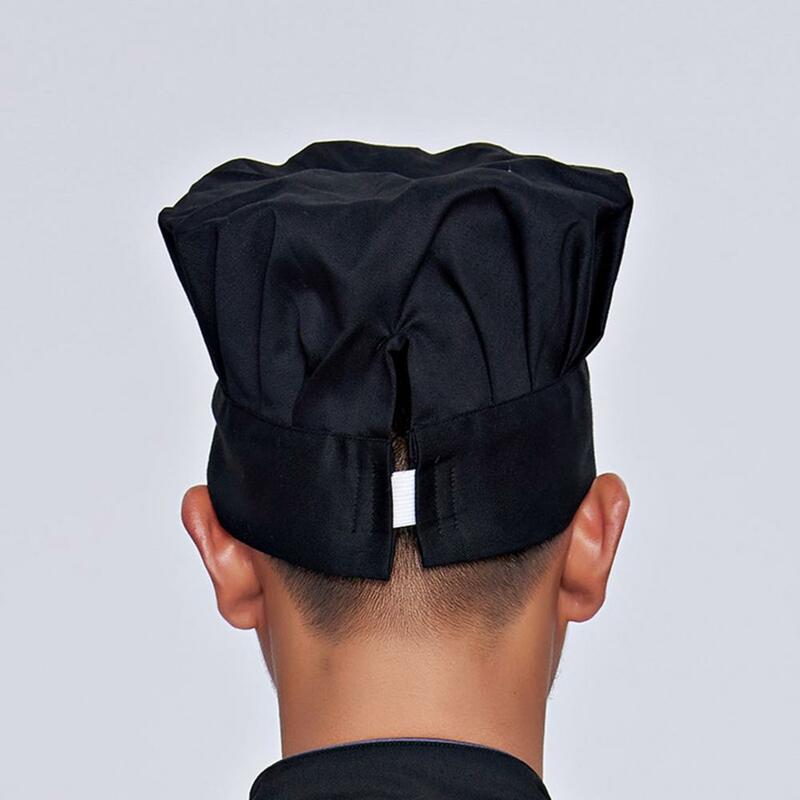 قبعة الشيف مريحة للمطبخ ، قبعة العمل المهنية ، للجنسين الصلبة للشعر والخبز
