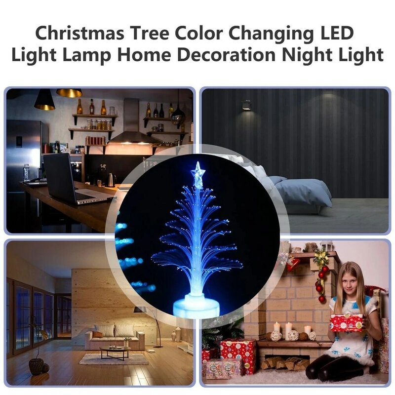 1 قطعة شجرة عيد الميلاد ضوء اللون تغيير LED ضوء الألياف مصباح غرفة الديكور زخرفة مصباح ليلة صغيرة للمنزل مهرجان الحفلات