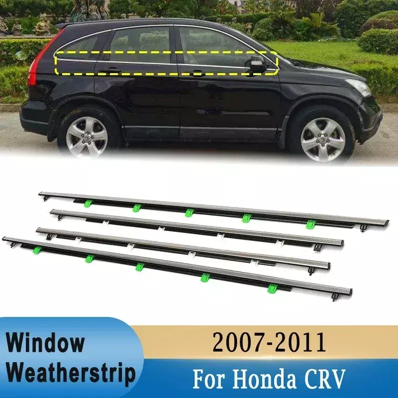 لهوندا CRV CR-V 2007-2011 نافذة السير الوقائي المطاط الكروم باب صب حزام الكسوة الخارجي زجاج النافذة الختم