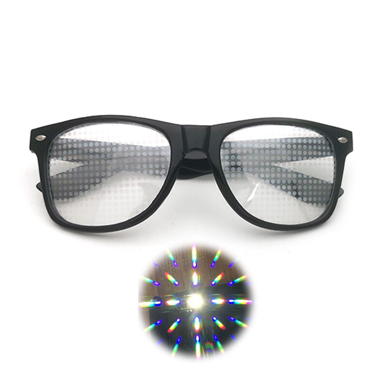 2021 جديد قسط حيود ثلاثية الأبعاد بريزم Raves نظارات البلاستيك للألعاب النارية عرض ليزر يظهر قوس قزح شبك نظارات