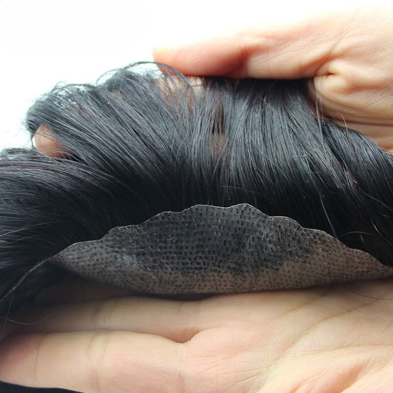 شعر مستعار Kuin PU tubee للرجال ، شعر مستعار بشري ريمي ، بدلة شعرية ، جلد بالحقن ، من من من Kuin PU