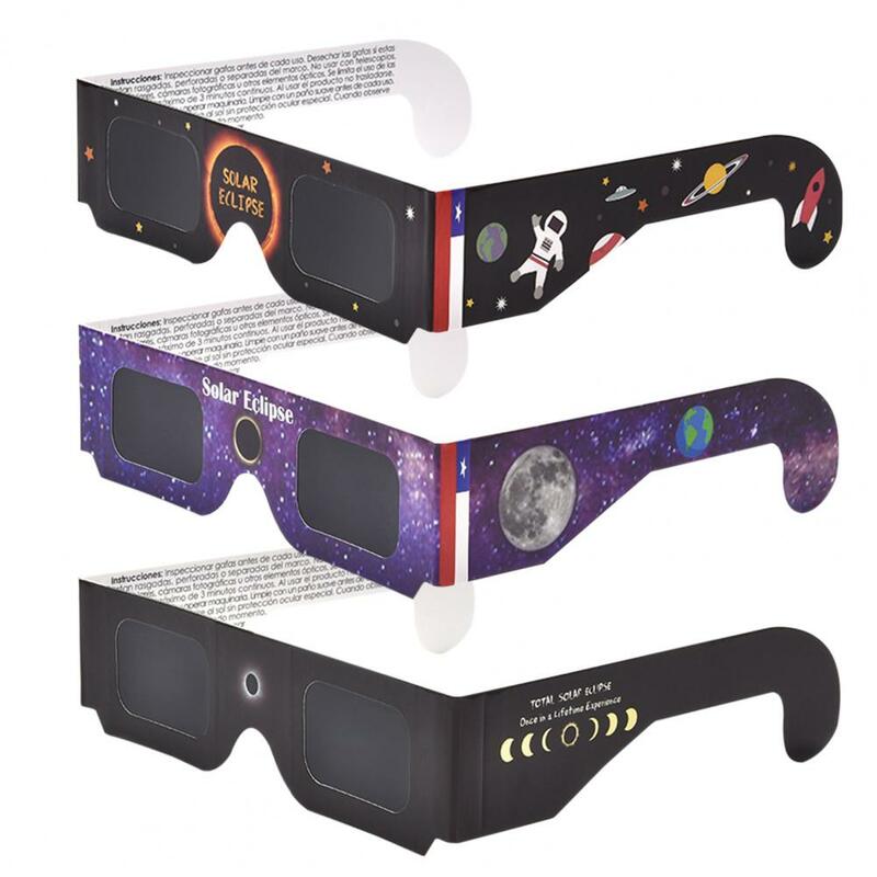 نظارات رؤية الكسوف الشمسي ، إطار ورقي معتمد من ISO ، مراقبة مباشرة للشمس ، نظارات للأطفال ، 20 *