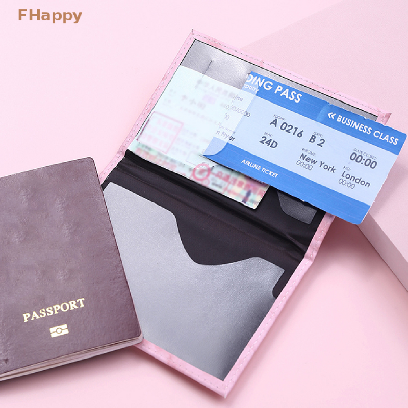 غطاء جواز سفر من الجلد تذاكر الهواء للبطاقات حامل جواز سفر المحفظة