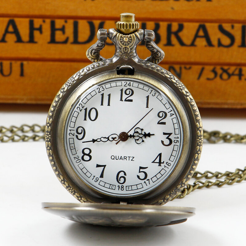 الفيلم الكلاسيكي موضوع زوجين كوارتز الجيب الساعات خمر قلادة سحرية سلسلة جيب فوب ساعة reloj