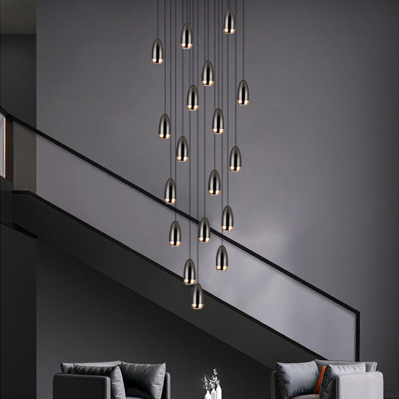 مصمم بنتهاوس الثريا فيلا معلقة صغيرة LED المطبخ غرفة المعيشة مصباح الحديثة داخلي الإضاءة الدرج الثريا