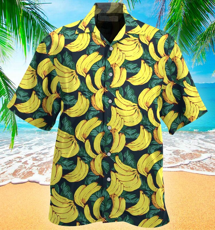 قمصان هاواي بأزرار للرجال ، طباعة كهربائي ، رائع ، طبيعة ، صيف ، كاجوال ، هاواي