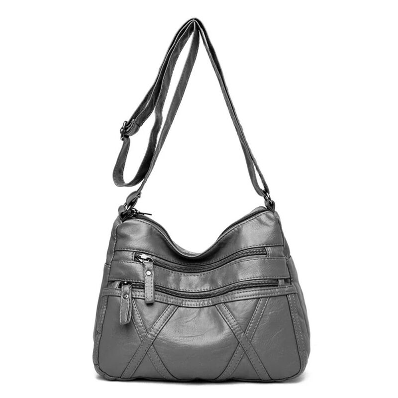 حقيبة كروس بودي من الجلد الصناعي الناعم للنساء ، حقيبة يد نسائية في منتصف العمر ، حقيبة كتف قديمة