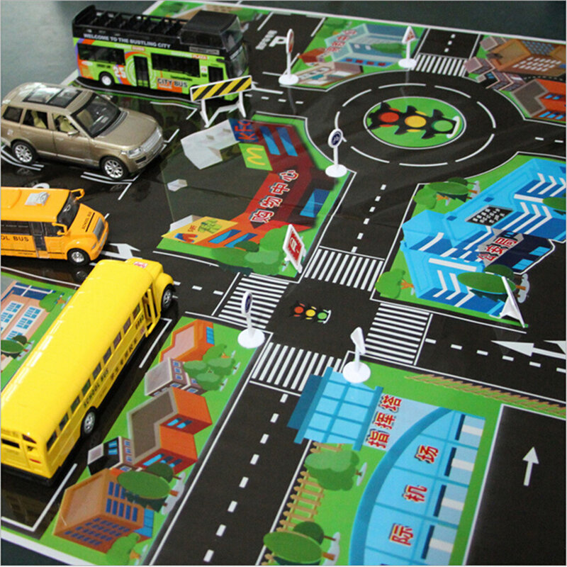 مدينة بارك الطريق خريطة المرور تسلق حصيرة للأطفال ، DIY بها بنفسك لعبة سيارة ، جديد ، 70*70 سنتيمتر