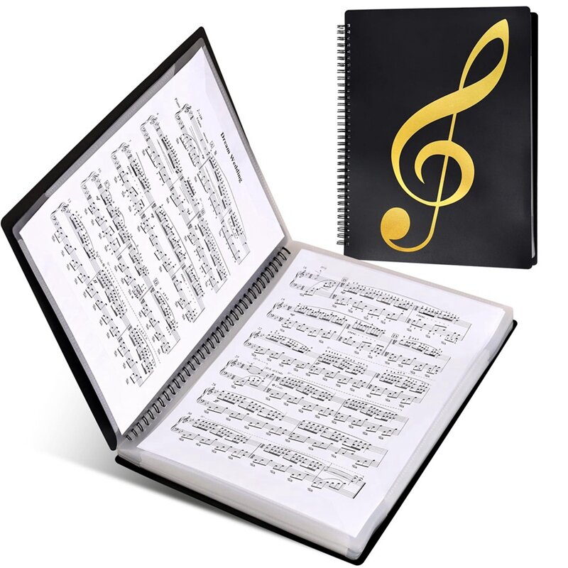 مجلد الموسيقى الورقية ، 60 صفحة ، ورقة الموسيقى/حامل ، يناسب حجم الرسالة a4 ، قابل للكتابة وقابل للفصل