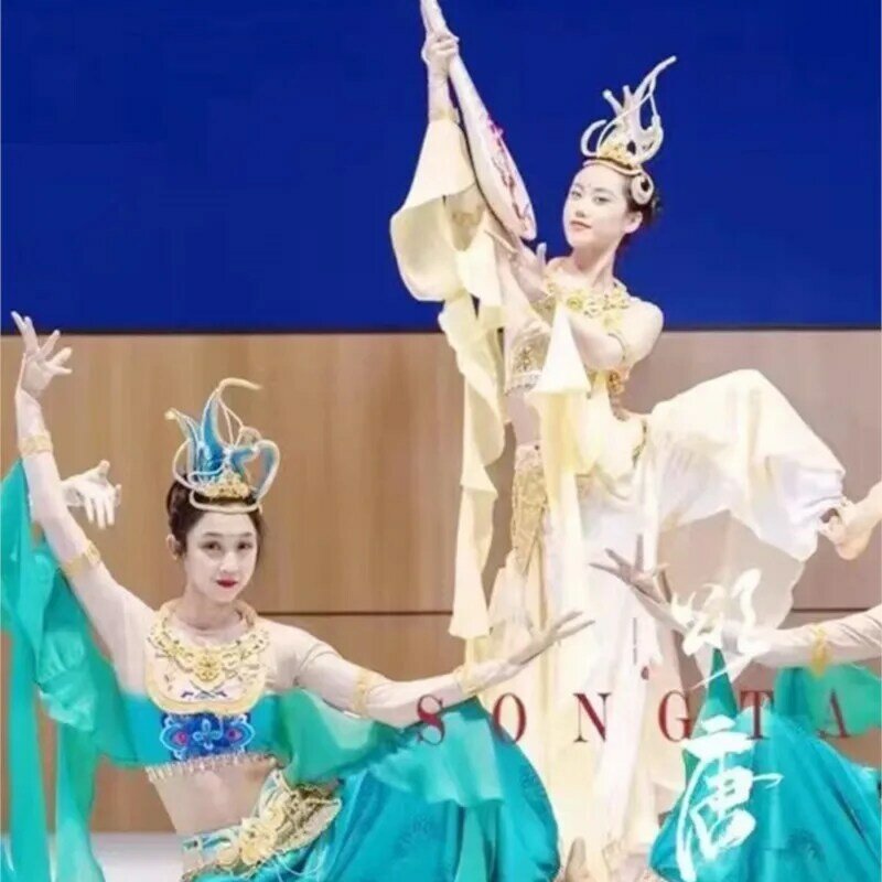 دونهوانغ-ملابس الأمة الكلاسيكية للفتيات ، فستان الرقص ، ارتداء الأداء ، ارتداد بيبا ، جديد