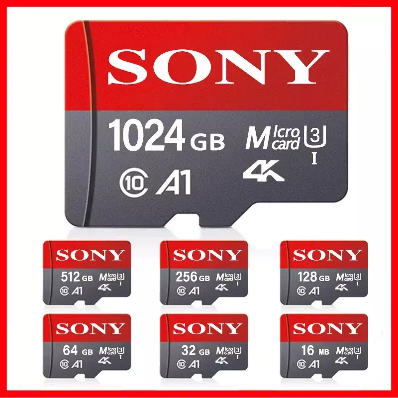 بطاقة ذاكرة سوني ميني عالية السرعة ، بطاقة مايكرو إس دي ، فئة 10 ، ذاكرة فلاش تي في ، بطاقة ميكارد C10 ، 32 جيجابايت ، 64 جيجابايت ، جيجابايت ، جيجابايت ، جيجابايت ، جيجابايت ، U3 ، 4K