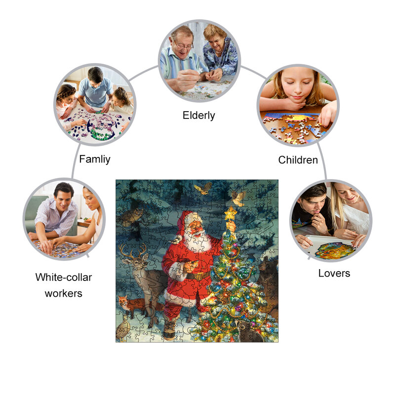 أحجية خشبية للأطفال ، شجرة سانتا ، لعبة حيوانات ، ألغاز خشبية ، ألعاب ترفيهية ، هدية ثلاثية الأبعاد