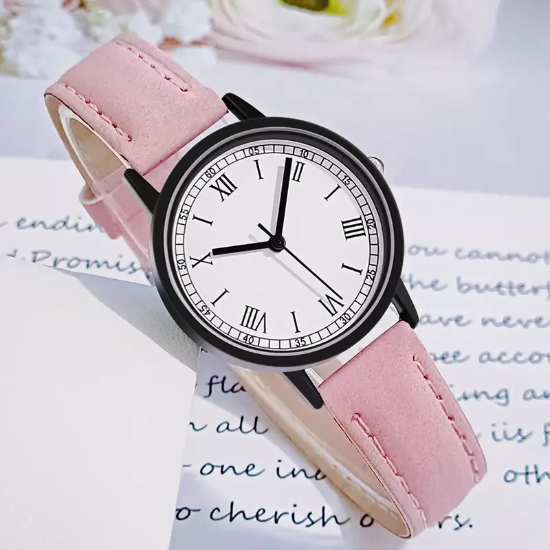 ساعة يد كوارتز كلاسيكية بسيطة فاخرة بمقياس روماني للنساء ، جلد ، كاجوال ، سيدات ، ساعة يد