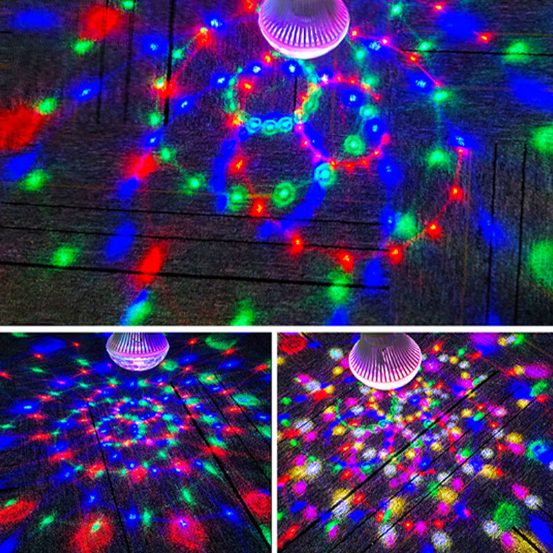E27 RGB صغيرة الدورية السحرية الكرة ضوء الإسقاط مصباح حفلة DJ ديسكو الكرة الخفيفة للمنزل حفلة KTV بار المرحلة الزفاف الإضاءة