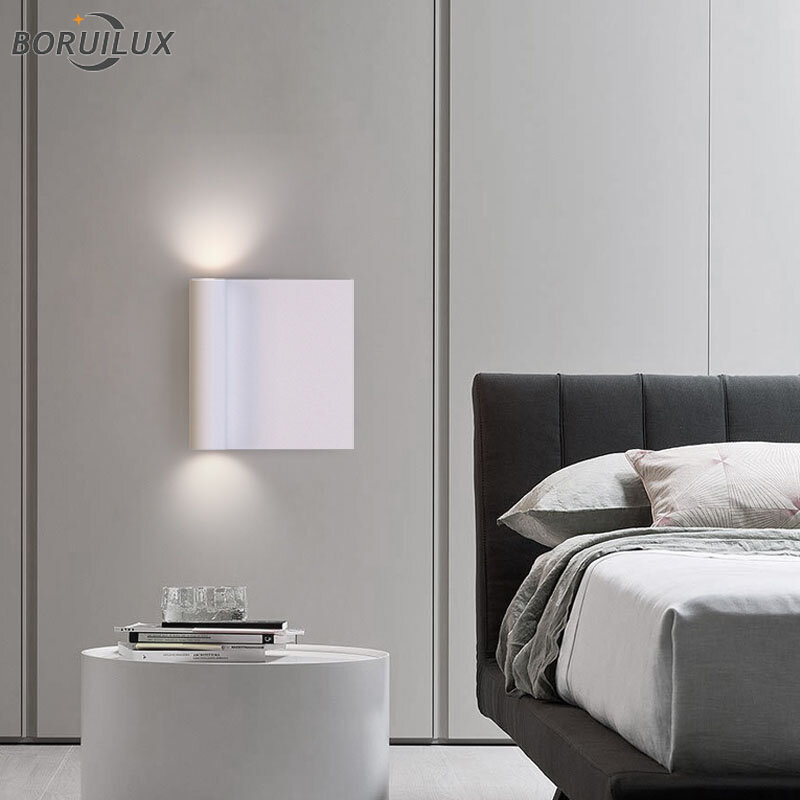 عن بعد يعتم بسيط أبيض جديد الحديثة جدار LED أضواء غرفة المعيشة دراسة غرفة نوم السرير الممر الدرج قاعة مصابيح داخلي الإضاءة