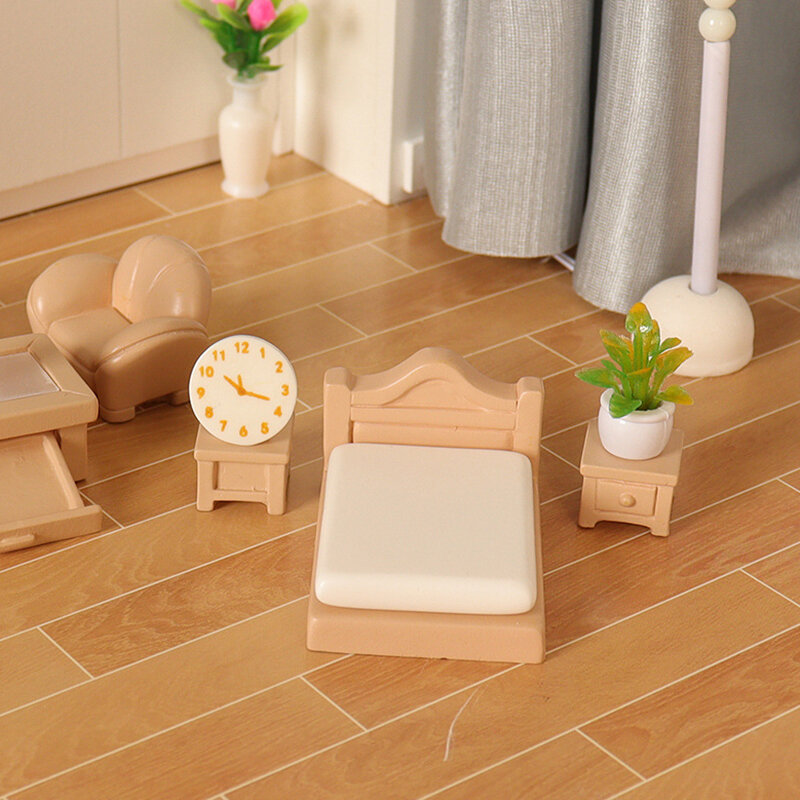 مجموعة أثاث مصغر لبيت الدمية للأطفال ، لعبة لعبة غرفة النوم التخيلية ، إكسسوارات غرفة المعيشة ،