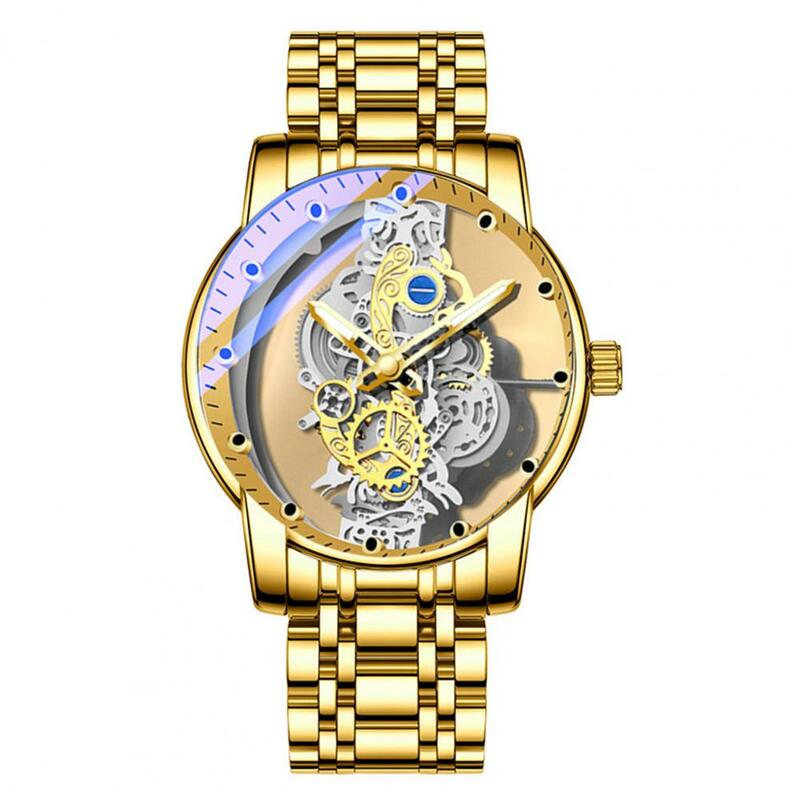 ساعة يد كلاسيكية للرجال ، ديكور بتصميم مؤشر ، ساعة معصم أنيقة ، إكسسوارات مجوهرات