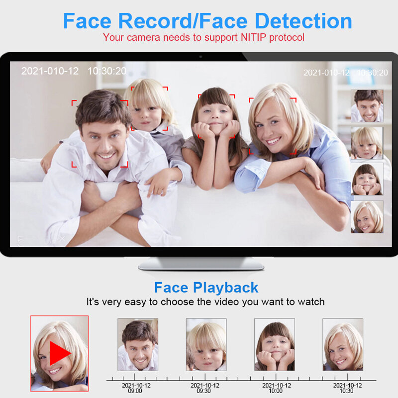 مسجل فيديو لاسلكي من Smar H.265 NVR 8CH 3 ميجابكسل 5 ميجابكسل بشبكة واي فاي NVR جهاز تسجيل فيديو للكشف عن الوجه عبر البريد الإلكتروني كاميرا IP CCTV XMEYE ONVIF