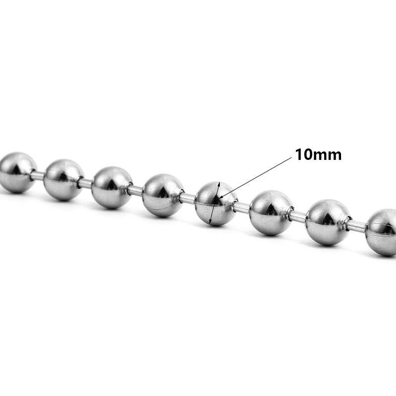 الفولاذ المقاوم للصدأ حبة الكرة سلسلة لصنع المجوهرات ، اللون الفضي ، Pareto ، لتقوم بها بنفسك ، 25 متر ، 10 مللي متر #2