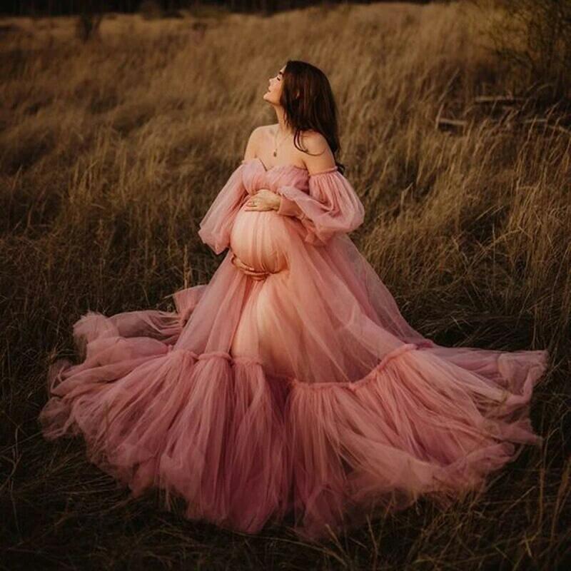 تول فستان الأمومة التصوير الفوتوغرافي للنساء ، ملابس استحمام الطفل ، فساتين تول