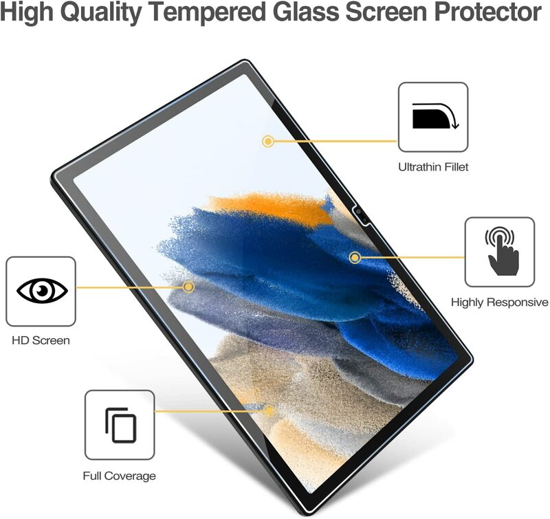 2 قطعة لسامسونج غالاكسي تبويب A8 حامي الشاشة 10.5 بوصة SM-X200 X205 X207 الزجاج المقسى حامي فيلم ل غالاكسي تبويب A8 2022