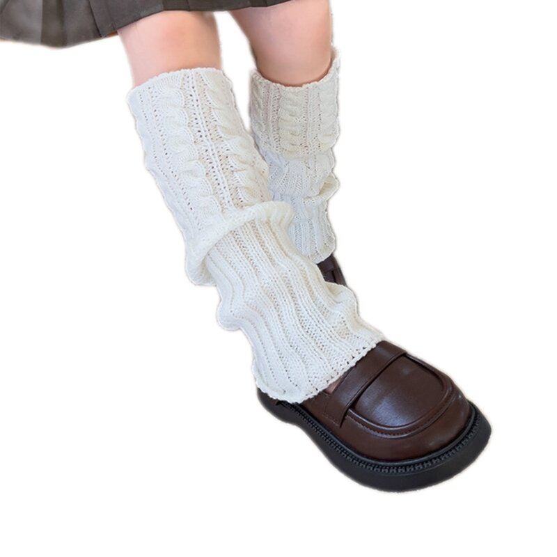 جوارب طويلة لتدفئة الساق للفتيات للركبة، أغطية ساق طويلة دافئة، جوارب محبوكة قابلة للتنفس