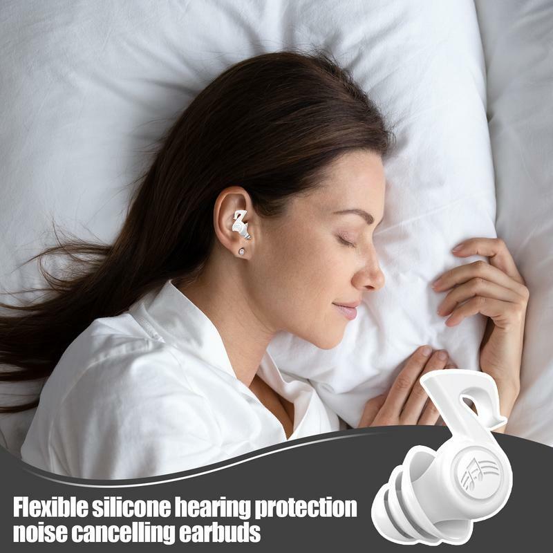 سدادات أذن لإلغاء الضوضاء ، سدادات أذن قابلة لإعادة الاستخدام ، 3 طبقات لتقليل الضوضاء ، فعالة ، قابلة للغسل ، فائقة النعومة ، عالية الديسيبل