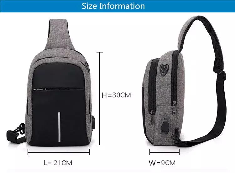 UBOT-حقيبة كتف صغيرة للرجال ، شحن USB ، حقائب رسول للرجال ، حقيبة صدر بحمالة مقاومة للمياه ، حقيبة سفر للأولاد ، حقائب كروس بودي