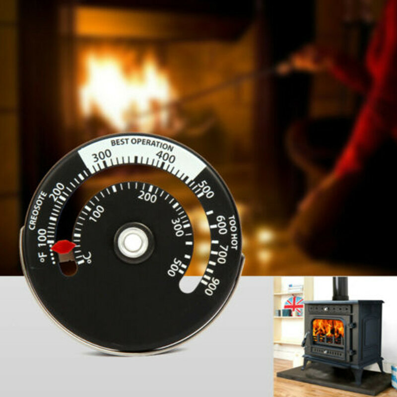 مقياس حرارة للموقد من سبائك الألومنيوم ، مقياس مغناطيسي للموقد ، موقد الخشب ، أنبوب تسخين سجل المداخن ، جزء المدفأة المنزلية