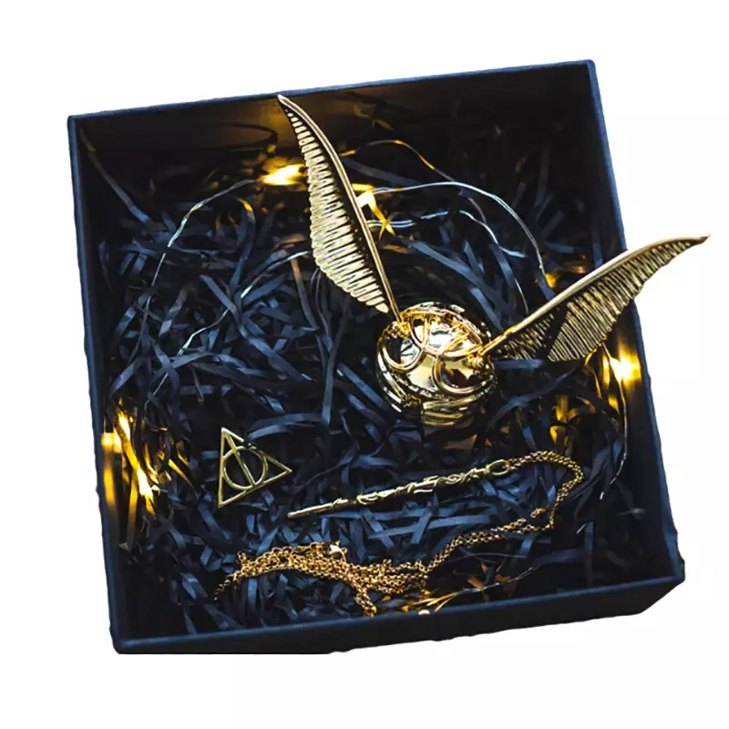 الإبداعية الذهب Snitch سلسلة حلقة صندوق اقتراح سر فاخر المعادن مجوهرات صندوق تخزين خواتم الزفاف أجنحة لطيف فتاة هدية