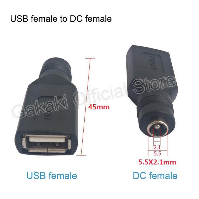 لتقوم بها بنفسك موصل 5.5*2.1 مللي متر تيار مستمر أنثى السلطة جاك إلى USB 2.0 نوع ذكر التوصيل مقبس متفرع 5 فولت تيار مستمر السلطة المقابس محول محمول