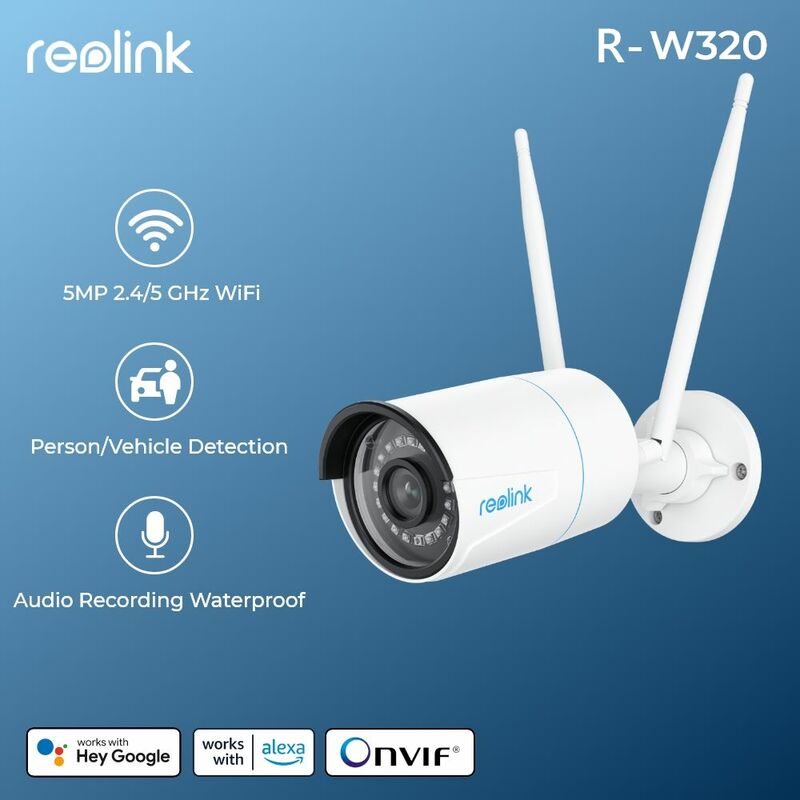 كاميرا مراقبة منزلية ذكية من Reolink ، كاميرا IP لأمن المنزل ، 4 5 ميجابكسل للكشف عن الإنسان والسيارة ، واي فاي ، Onvif IP66 ، G 5Ghz